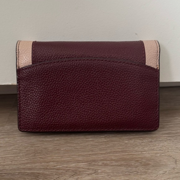 Kate Spade Margaux Small Key Ring Wallet Colorblock Pink Burgundy - Picture 2 of 8